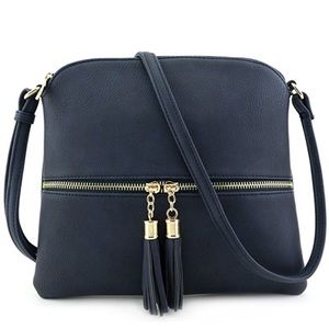 Lightweight Medium Crossbody Bag with Tassel